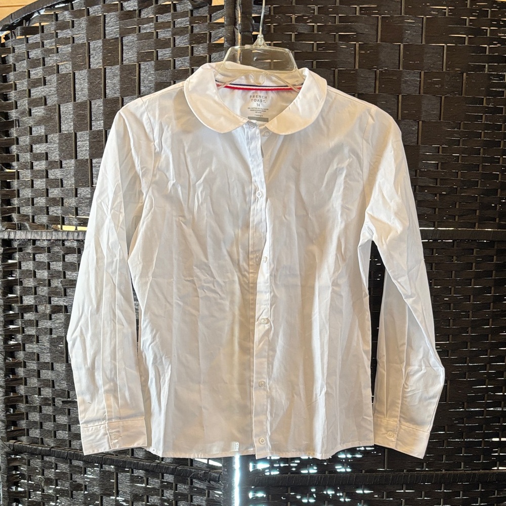 French Toast White Button Down Shirt for Kids